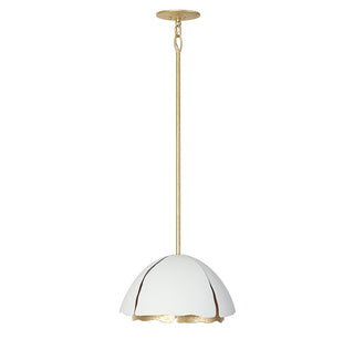 Brewster 3-Light Pendant in Cavalier Gold with Royal White