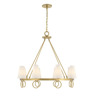 Wilkes 8-Light Chandelier in Warm Brass by Dann Foley