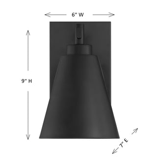 Ryder 1-Light Outdoor Wall Lantern in Matte Black