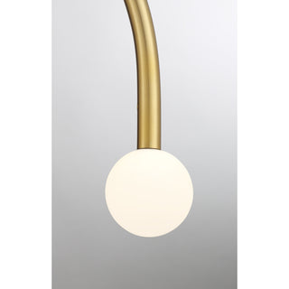 2-Light Chandelier in Natural Brass