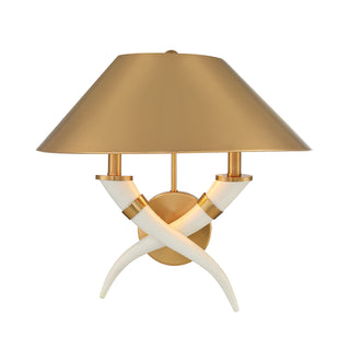 Hearne 2-Light Wall Sconce in Warm Brass by Dann Foley