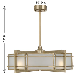 Canterbury 4-Light Fan D'Lier in Noble Brass