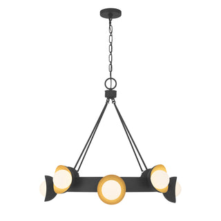 Pierson 8-Light Chandelier in Black Cashmere and True Gold