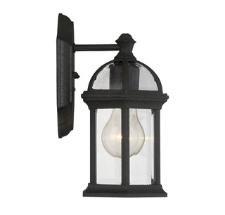 Kensington 1-Light Outdoor Wall Lantern in Textured Black