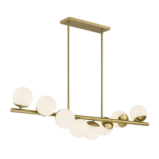 Turin 8-Light Linear Chandelier in Warm Brass by Dann Foley