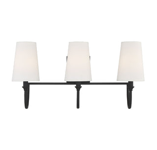 Cameron 3-Light Bathroom Vanity Light in 
Matte Black