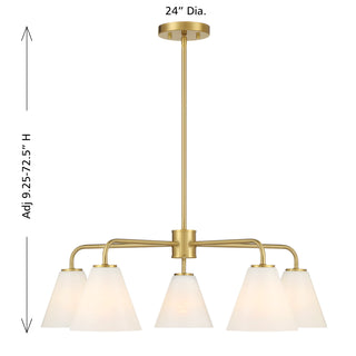 Blair 5-Light Chandelier in Warm Brass