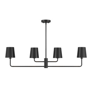 4-Light Linear Chandelier in Matte Black