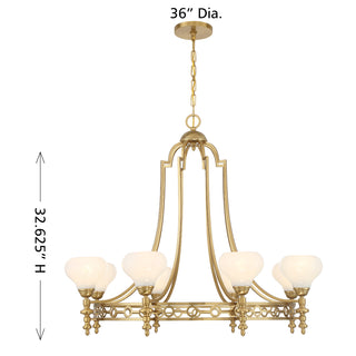Allston 8-Light Chandelier in Warm Brass