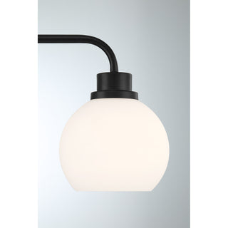 3-Light Bathroom Vanity Light in Matte Black
