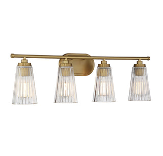 Chantilly 4-Light Bathroom Vanity Light in Warm Brass