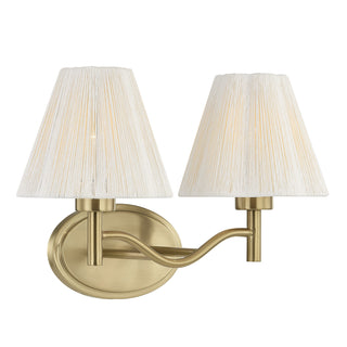Rosa 2-Light Bathroom Vanity Light in Noble Brass by Breegan Jane