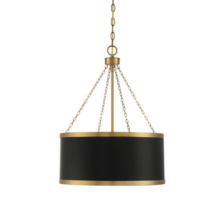 Delphi 6-Light Pendant in Matte Black with Warm Brass Accents
