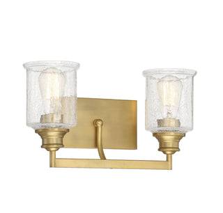 Hampton 2-Light Bathroom Vanity Light in Warm Brass
