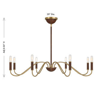 Abeline 8-Light Chandelier in Warm Brass
