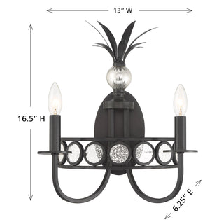 Hearst 2-Light Wall Sconce in Black Tourmaline