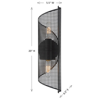 Hillbourne 2-Light Wall Sconce in Matte Black