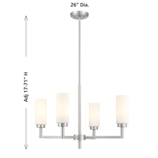 4-Light Chandelier in Brushed Nickel