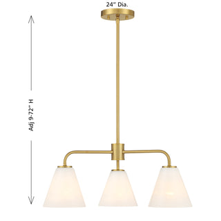 Blair 3-Light Chandelier in Warm Brass