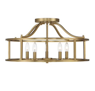Stockton 5-Light Ceiling Light in Warm Brass
