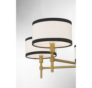 5-Light Chandelier in Natural Brass
