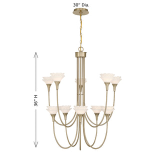 Florena 10-Light Chandelier in Noble Brass by Breegan Jane