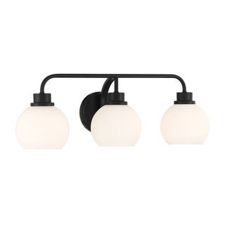 3-Light Bathroom Vanity Light in Matte Black