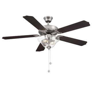 52" 2-Light Ceiling Fan in Brushed Nickel