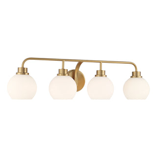 4-Light Bathroom Vanity Light in Natural Brass