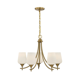 Octave 5-Light Chandelier in Warm Brass