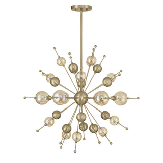 Crescent 6-Light Chandelier in Noble Brass