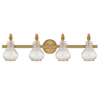 Adams 4-Light Bathroom Vanity Light in Warm Brass