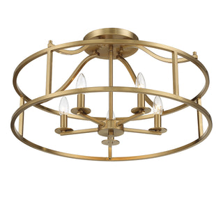 Stockton 5-Light Ceiling Light in Warm Brass