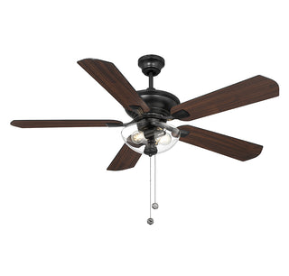 52" 2-Light Outdoor Ceiling Fan in Matte Black