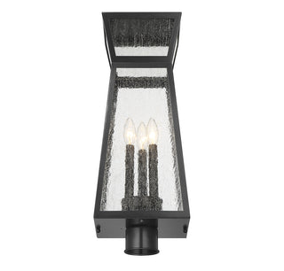 Millford 3-Light Outdoor Post Lantern in Matte Black
