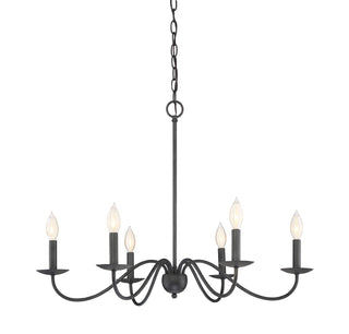 6-Light Chandelier in Aged Iron