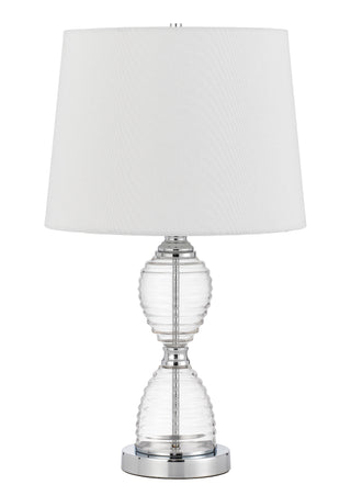 Eden Glass Table Lamp With Taper Drum Hardback Shade