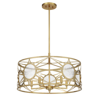 Balfour 5-Light Convertible Semi-Flush or Pendant in Warm Brass
