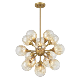 Matisse 16-Light Chandelier in Warm Brass