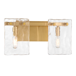 Genry 2-Light Bathroom Vanity Light in Warm Brass