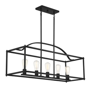 Palladian 5-Light Linear Chandelier in 
Matte Black