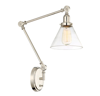 Drake 1-Light Adjustable Wall Sconce in Polished Nickel