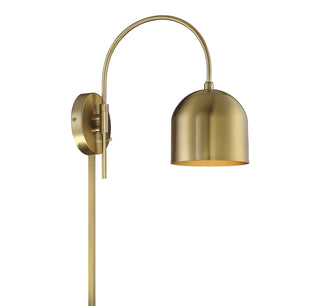 1-Light Adjustable Wall Sconce in Natural Brass