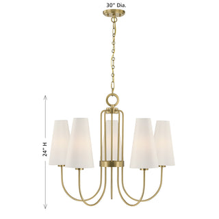 Wilkes 5-Light Chandelier in Warm Brass by Dann Foley
