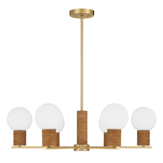 Jarrell 6-Light Chandelier in Warm Brass