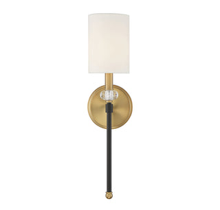 Tivoli 1-Light Wall Sconce in Matte Black with Warm Brass Accents