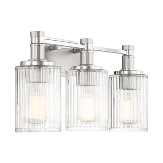 Concord 3-Light Bathroom Vanity Light in Silver and Polished Nickel