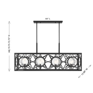 Balfour 8-Light Linear Chandelier in Matte Black