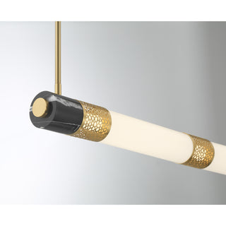 Farrell 1-Light Linear Chandelier in Warm Brass by Dann Foley