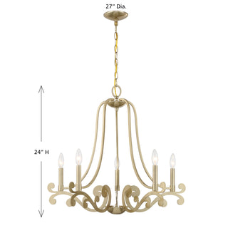 Lombard 5-Light Chandelier in Noble Brass